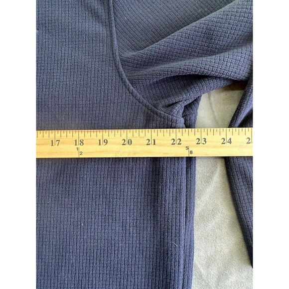 Starter Pullover Sweatshirt Blue Y2K Ribbed Knit 1/4 Zip Men's Large Long Sleeve - Picture 8 of 8